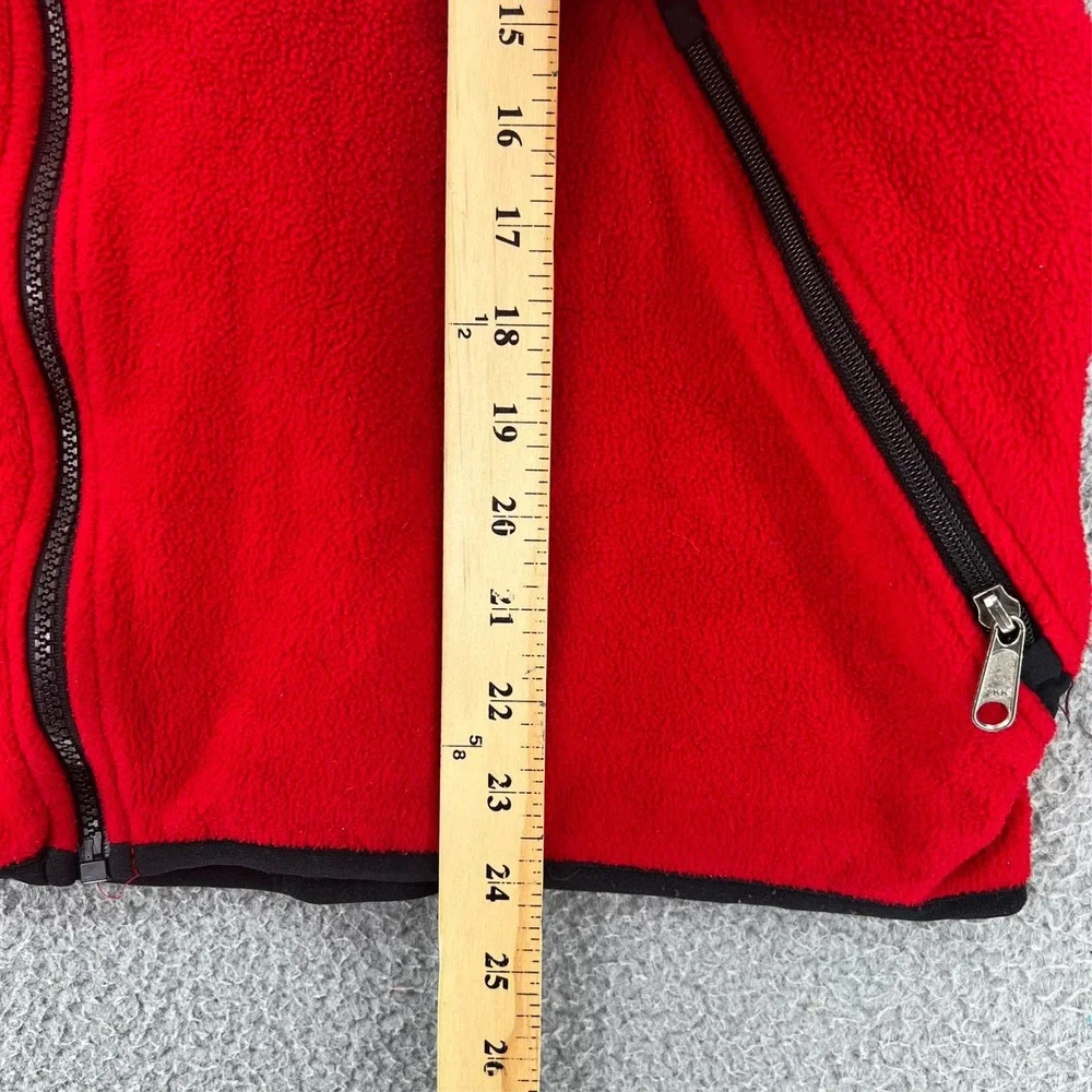 The North Face Vintage Fleece Zipper Jacket Made in USA Red‎ Size Large READ